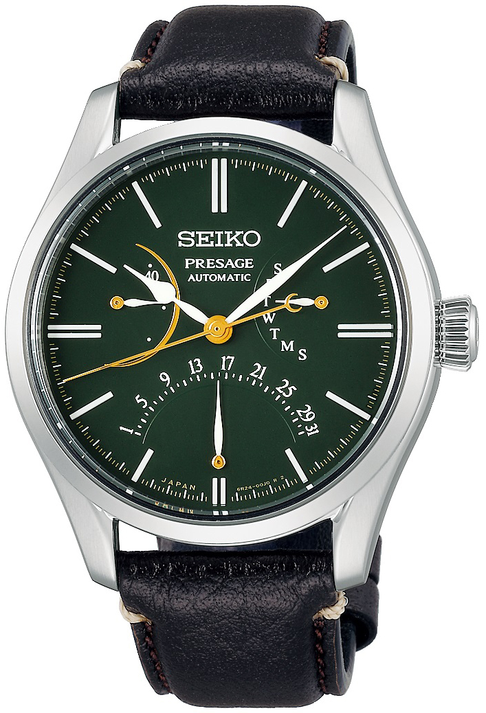 Seiko Miesten kello SPB295J1 Presage Vihreä/Nahka Ø40.5 mm