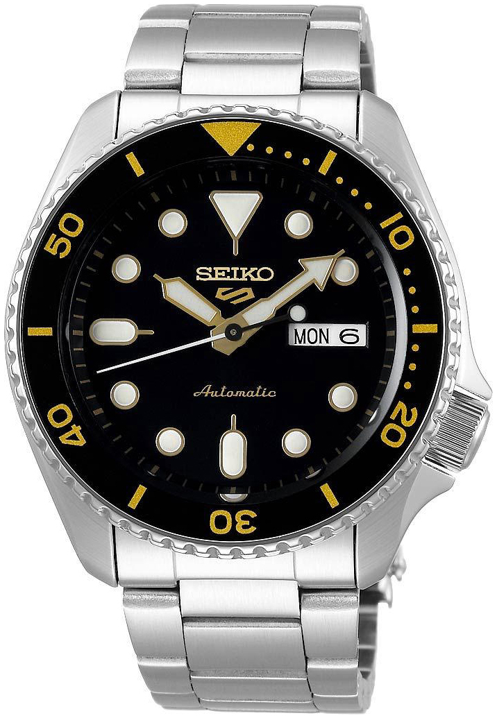 Seiko 5 Sports Miesten kello SRPD57K1 Musta/Teräs Ø43 mm