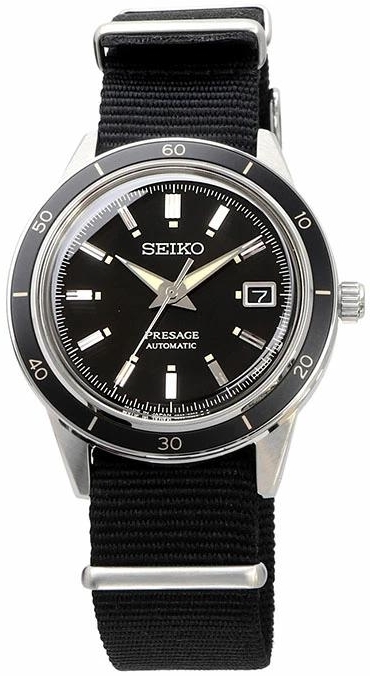 Seiko Miesten kello SRPG09J1 Presage Musta/Tekstiili Ø40.8 mm