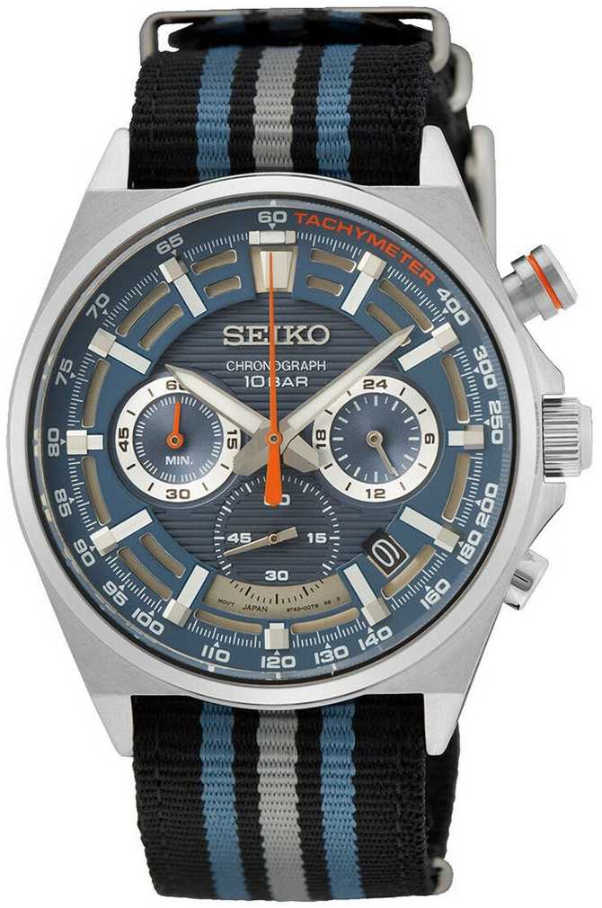 Seiko Miesten kello SSB409P1 Classic Sininen/Tekstiili Ø41 mm