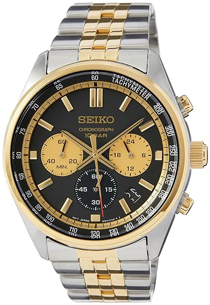 Seiko Miesten kello SSB430P1 Sport Musta/Kullansävytetty teräs