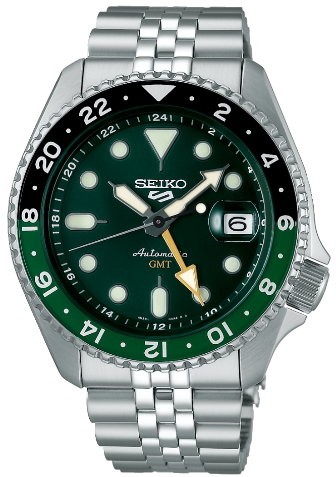 Seiko Miesten kello SSK035K1 Sport 5 Vihreä/Teräs Ø42.5 mm