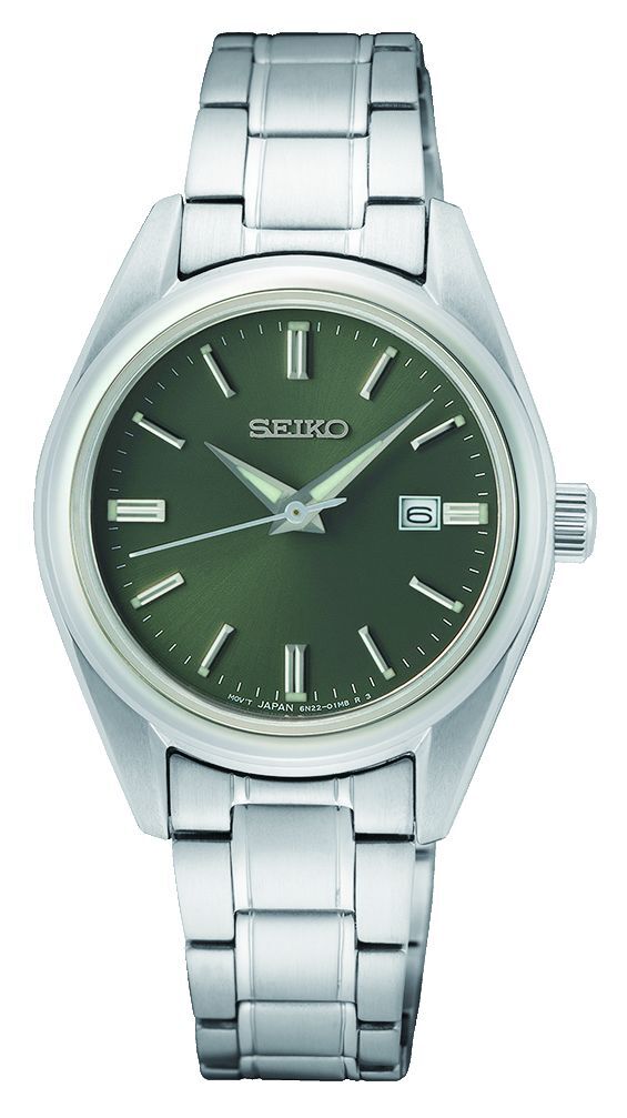 Seiko Naisten kello SUR533P1 Classic Vihreä/Teräs Ø30 mm