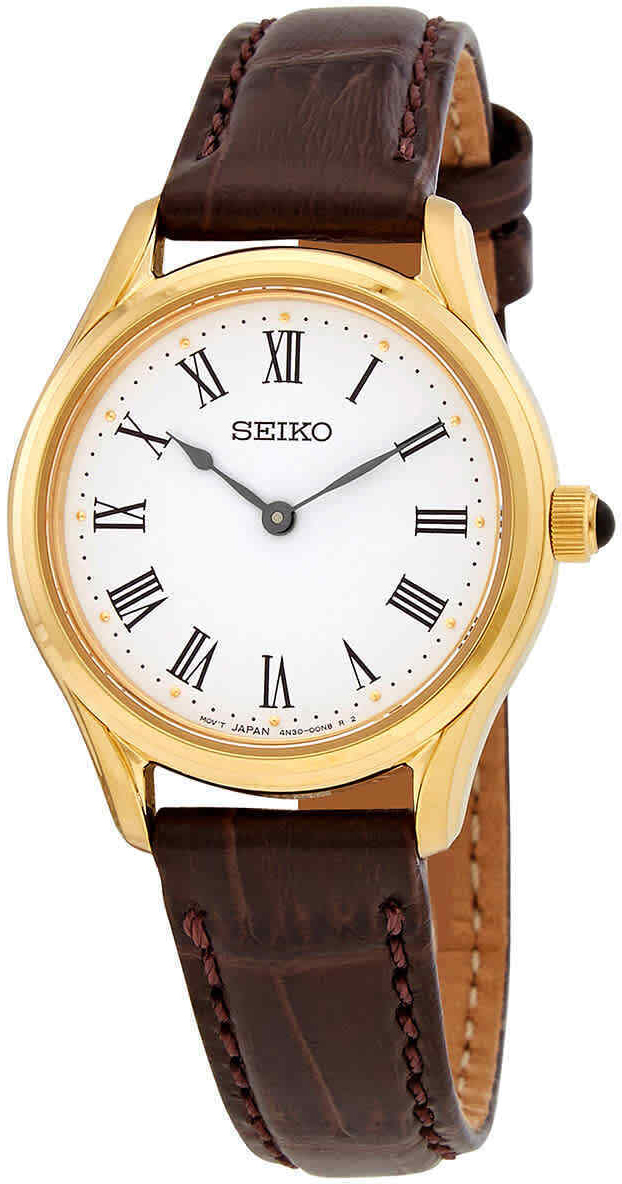 Seiko Naisten kello SWR072P1 Classic Valkoinen/Nahka Ø29 mm