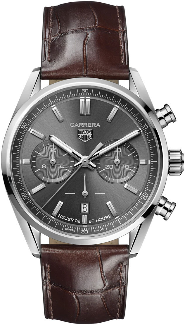 TAG Heuer Miesten kello CBN2012.FC6483 Carrera Harmaa/Nahka Ø42 mm