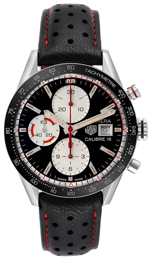 TAG Heuer Miesten kello CV201AP.FC6429 Carrera Musta/Nahka Ø41 mm