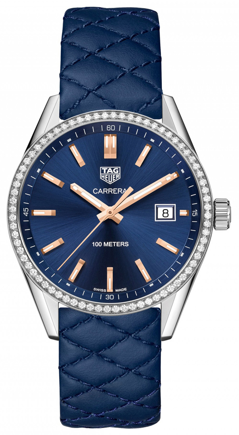 TAG Heuer Naisten kello WAR1114.FC6391 Carrera Lady Sininen/Nahka