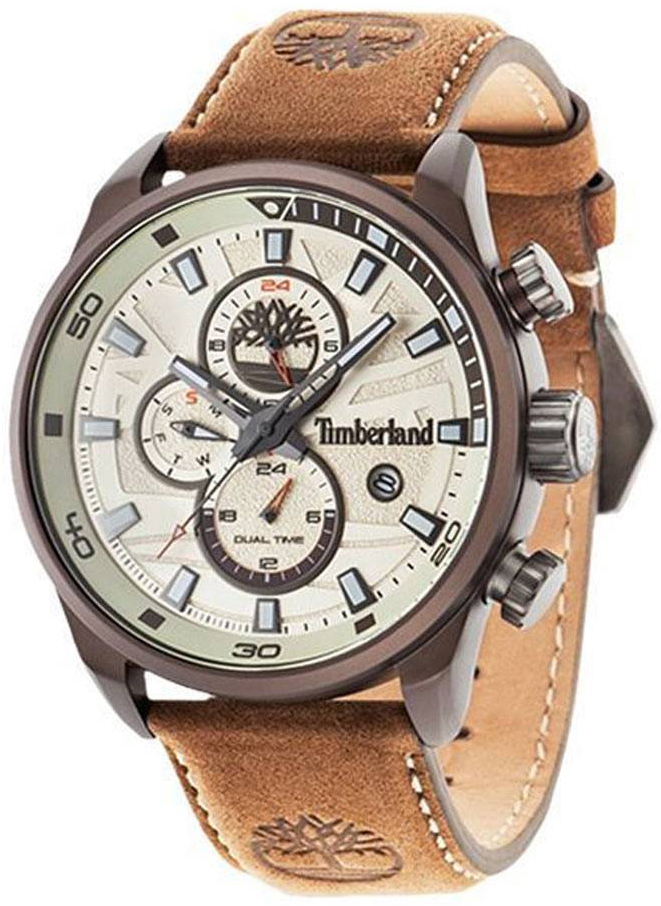 Timberland Miesten kello TBL14816JLBN07 Henniker Beige/Nahka Ø46 mm