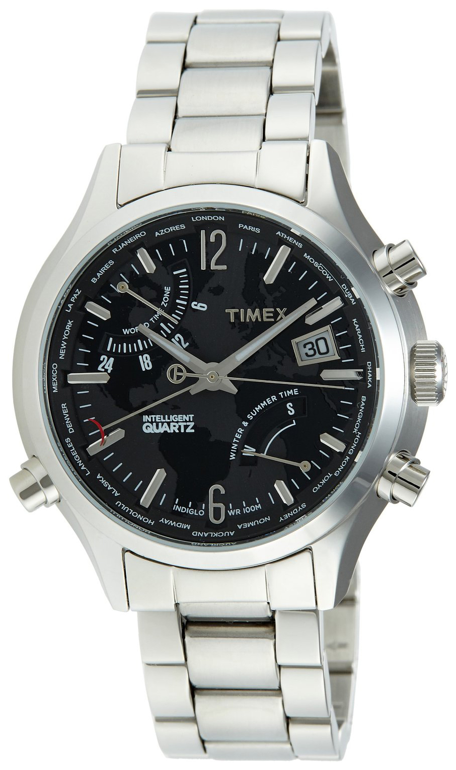 Timex Intelligent Miesten kello T2N944 Musta/Teräs Ø48 mm