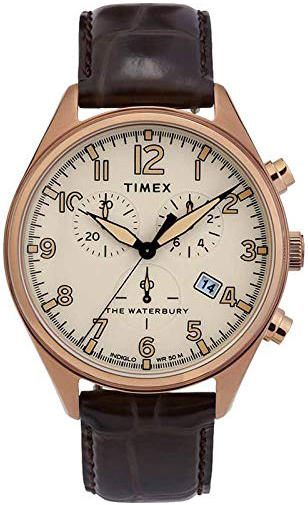 Timex The Waterbury Miesten kello TW2R88300 Beige/Nahka Ø42 mm