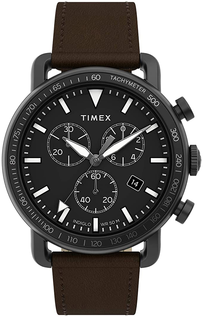 Timex Miesten kello TW2U02100 Musta/Nahka Ø42 mm