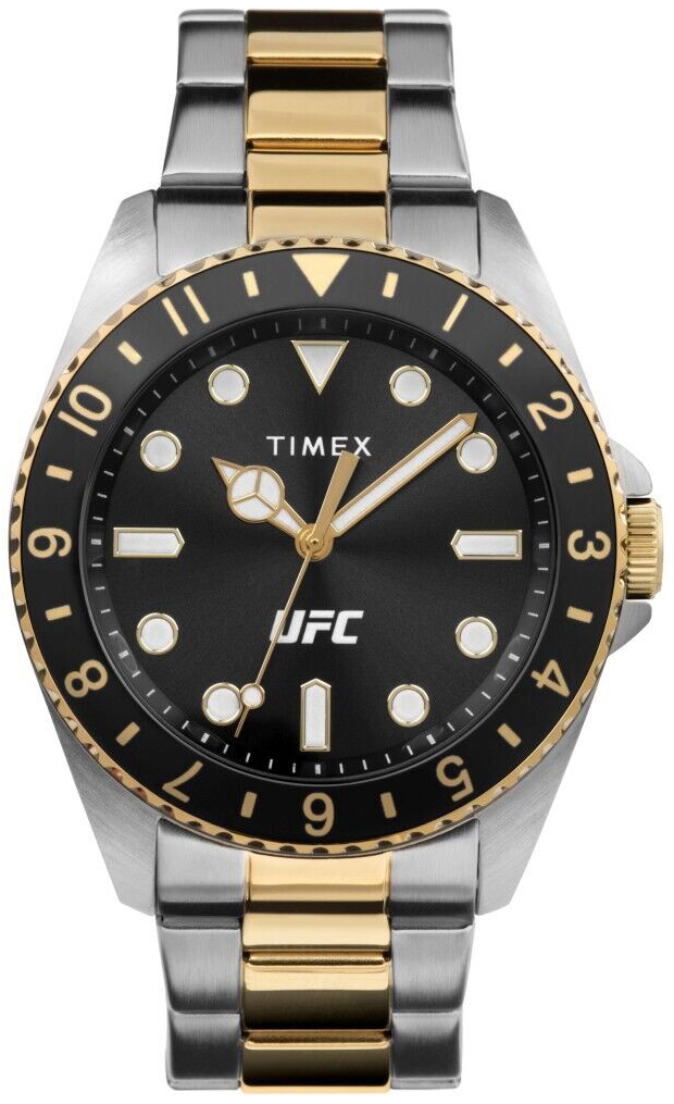 Timex Miesten kello TW2V56700 Ufc Musta/Kullansävytetty teräs Ø42