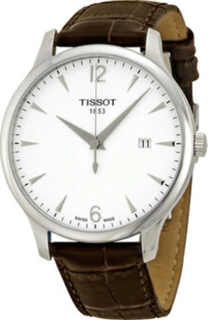 Tissot Miesten kello T063.610.16.037.00 Tradition Valkoinen/Nahka