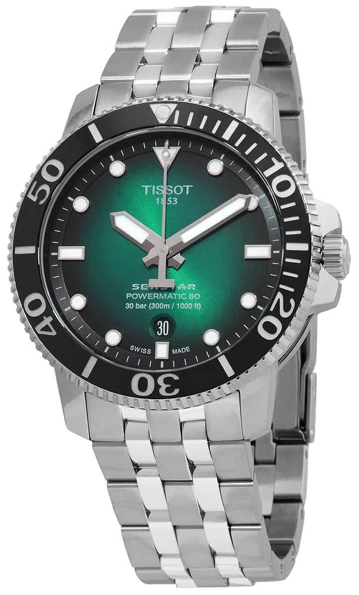 Tissot Miesten kello T120.407.11.091.01 Seastar Vihreä/Teräs Ø43 mm