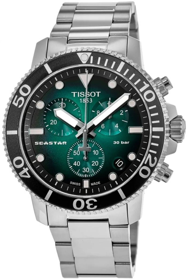 Tissot Miesten kello T120.417.11.091.01 Seastar Vihreä/Teräs Ø45.5