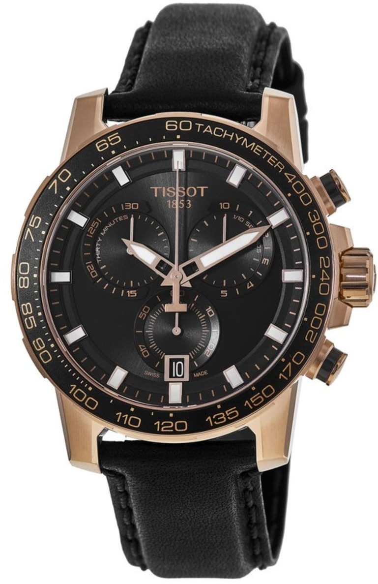 Tissot Miesten kello T125.617.36.051.00 Supersport Musta/Nahka Ø45.5