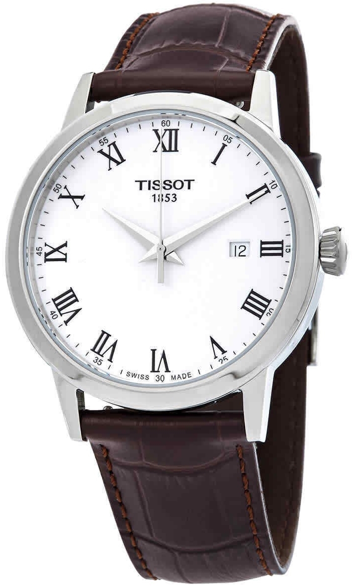 Tissot Miesten kello T129.410.16.013.00 T-Classic Valkoinen/Nahka