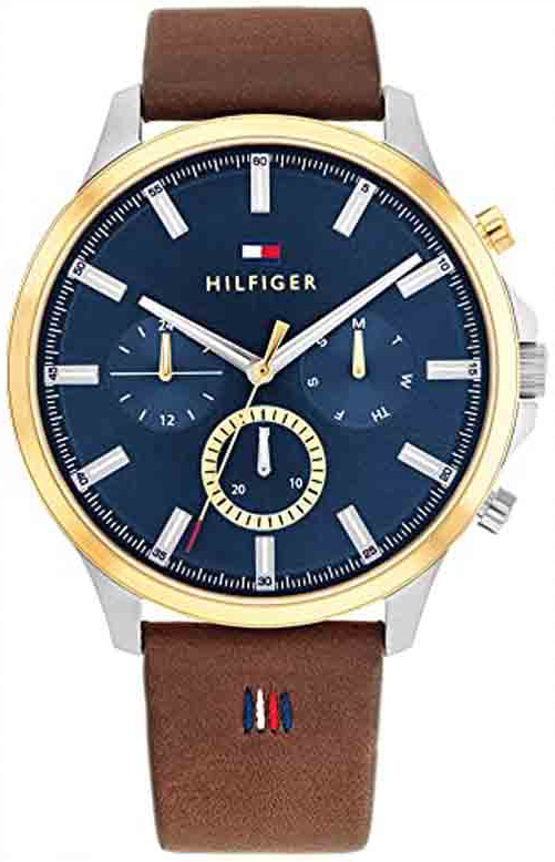 Tommy Hilfiger Miesten kello 1710496 Multifunction Sininen/Nahka Ø44