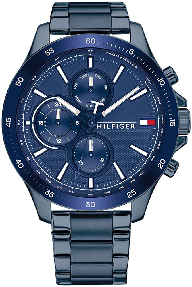 Tommy Hilfiger Miesten kello 1791720 Bank Sininen/Teräs Ø46 mm