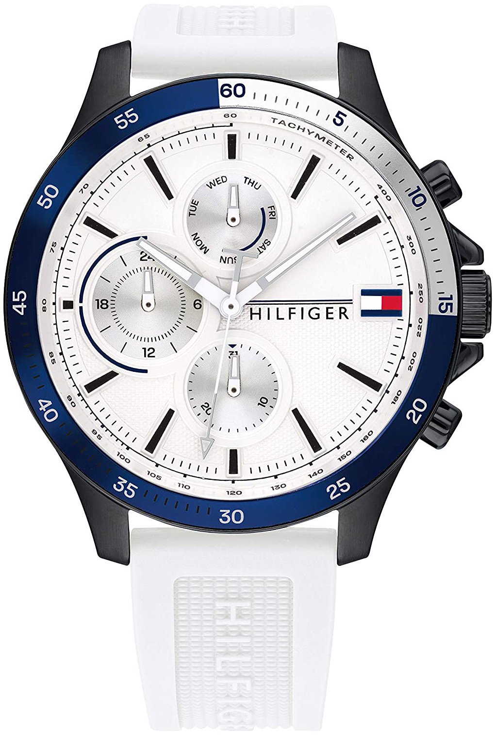 Tommy Hilfiger Miesten kello 1791723 Valkoinen/Kumi Ø46 mm