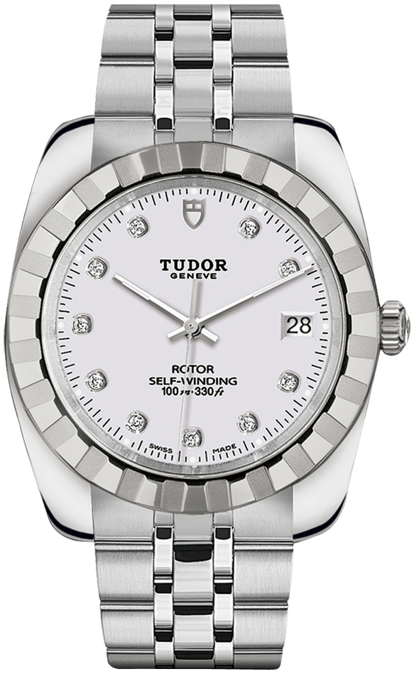 Tudor 21010-0015 Classic Date Valkoinen/Teräs Ø38 mm