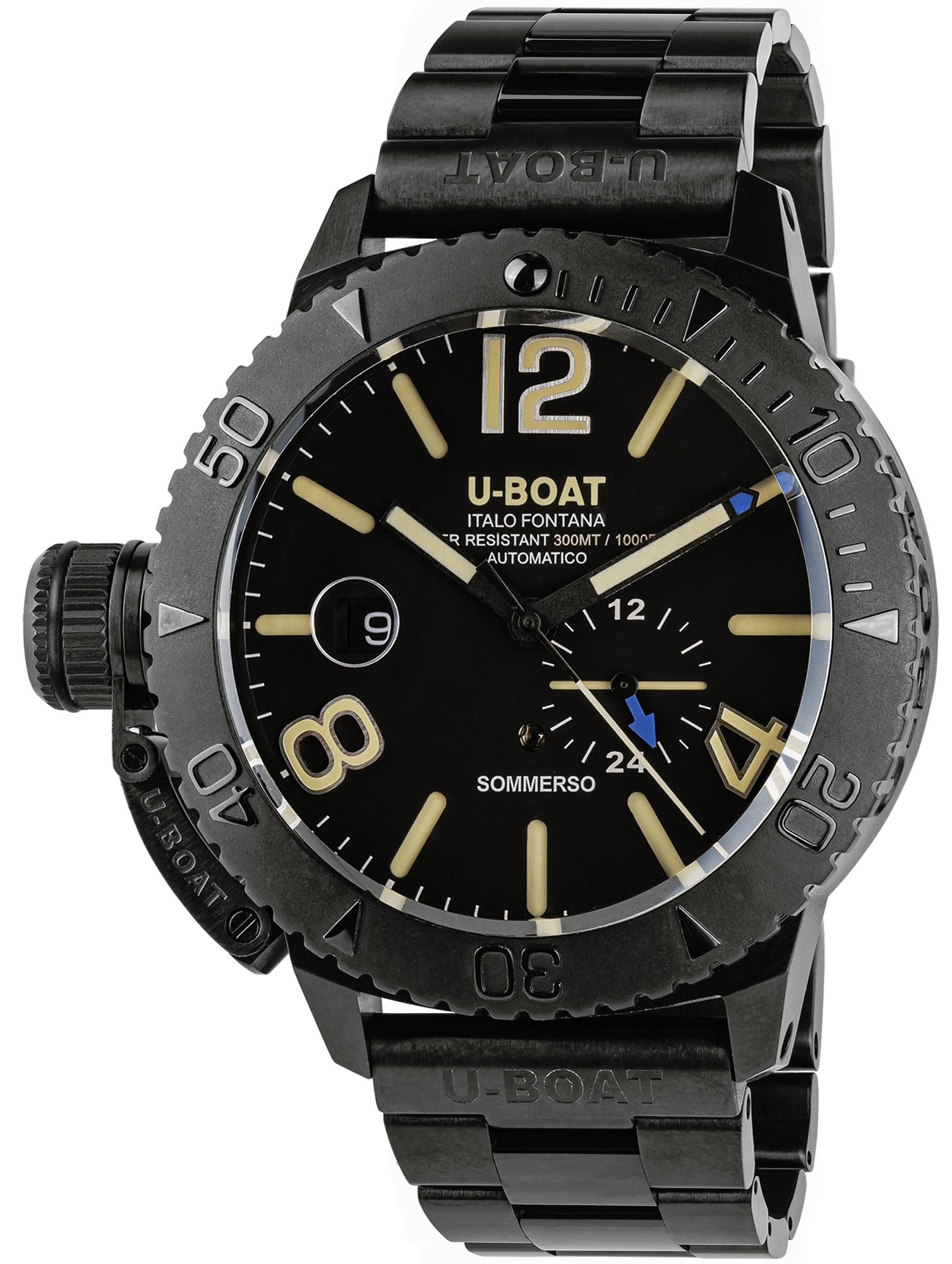 U-Boat Miesten kello 9015/mt Dive Watch Musta/Teräs Ø46 mm