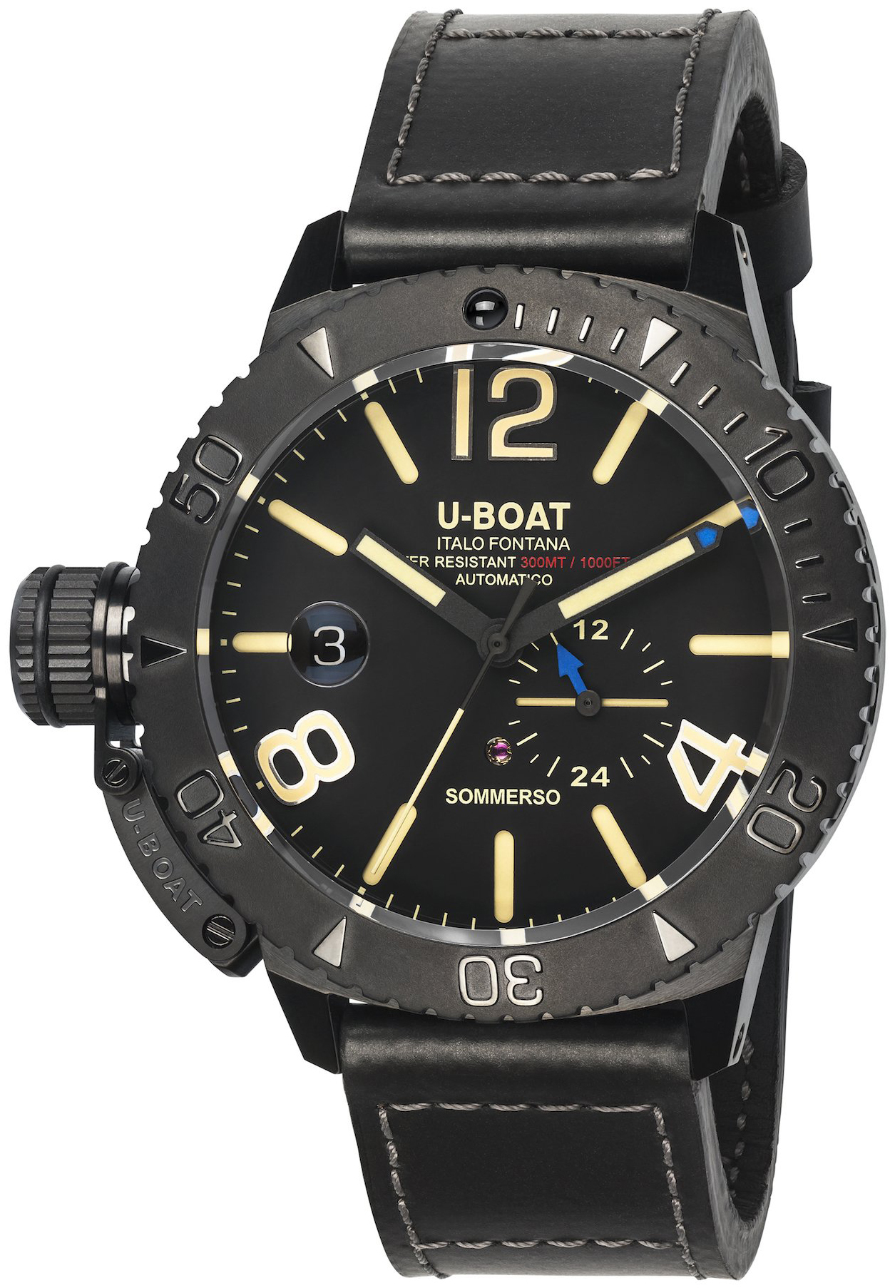 U-Boat Miesten kello 9015 Classico Musta/Kumi Ø46 mm