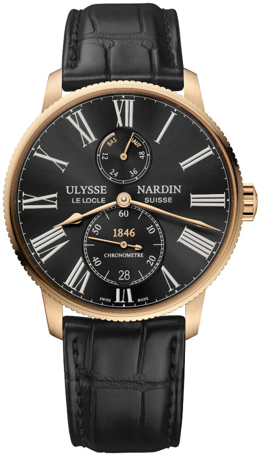 Ulysse Nardin Miesten kello 1182-310-42 Marine Torpilleur Musta/Nahka