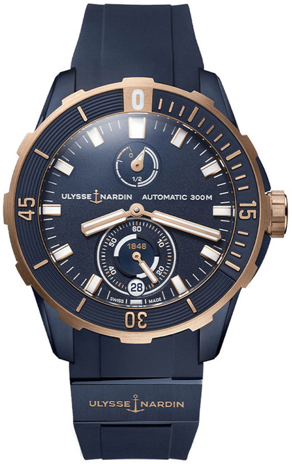 Ulysse Nardin Miesten kello 1185-170-3-BLUE Diver Sininen/Kumi Ø44 mm