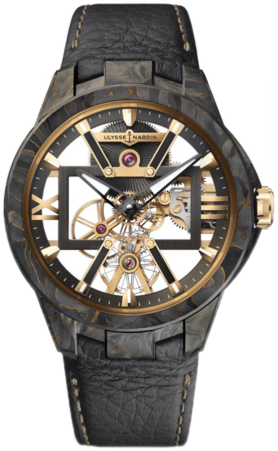 Ulysse Nardin Miesten kello 3715-260-CARB Blast Luurankokello/Nahka