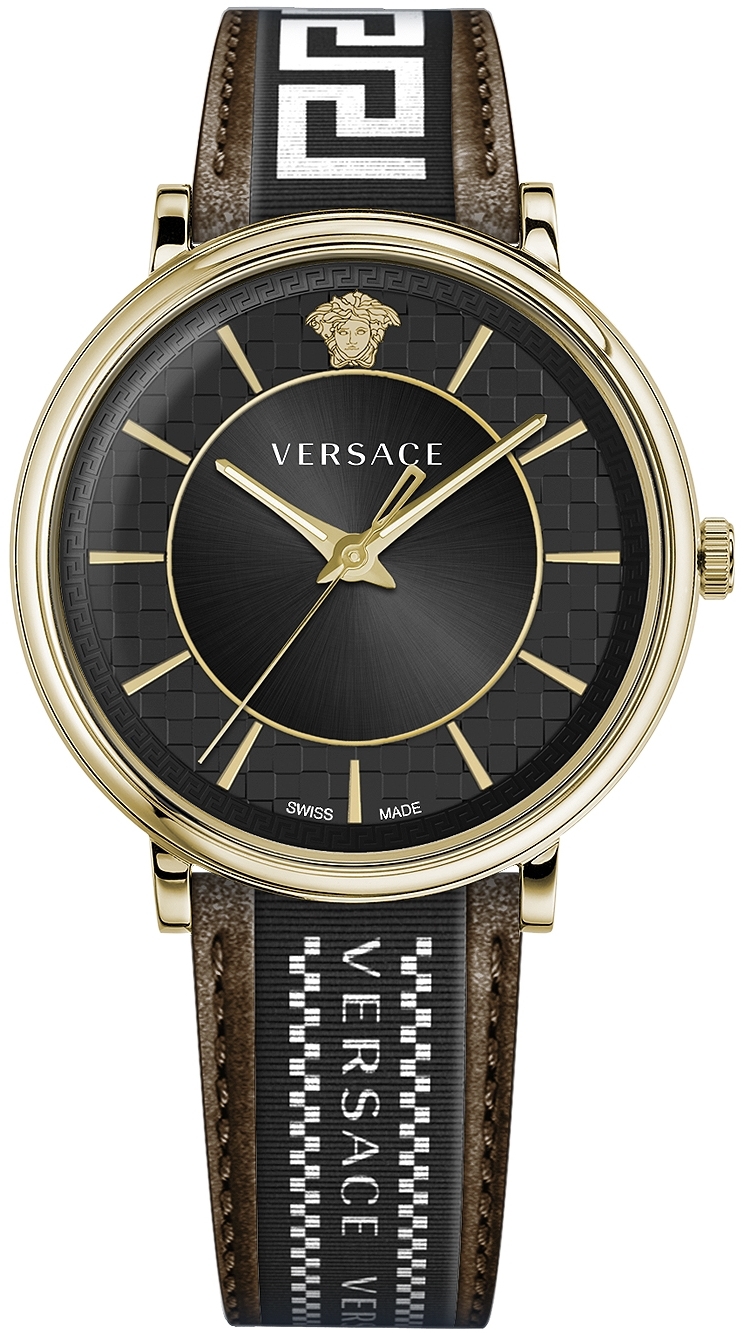 Versace Miesten kello VE5A01721 V Circle Musta/Nahka Ø42 mm