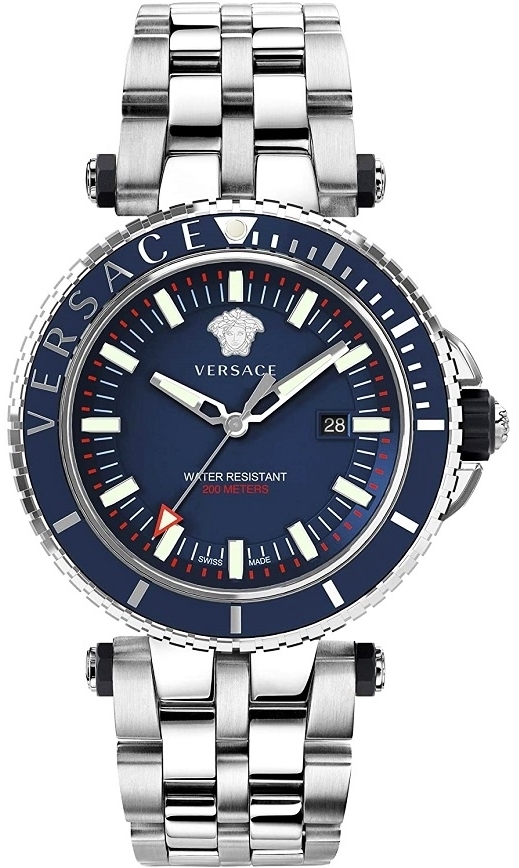 Versace Miesten kello VEAK00418 V Race Diver Sininen/Teräs Ø46 mm