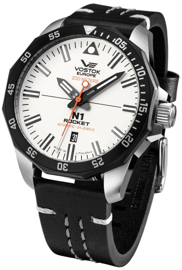 Vostok Europe Miesten kello NH35-225E711Le Rocket N-1 Valkoinen/Nahka